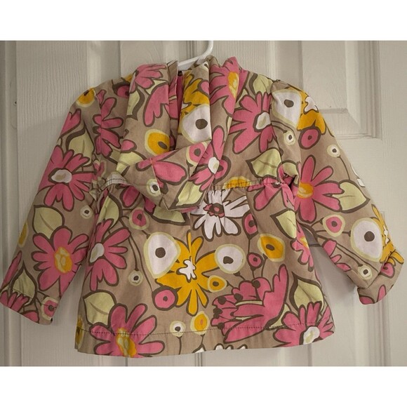 Genuine Kids from OshKosh Floral Jacket 18M – Pink Yellow Flower Print, Lined, - Picture 3 of 3